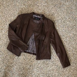 Brown leather jacket